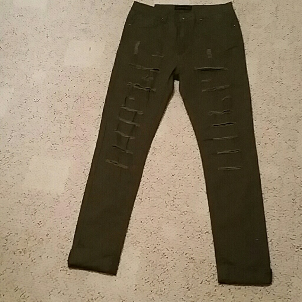 NWT Army green hi-rise skinny jeans size 7