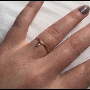 Rose gold and morganite love ring