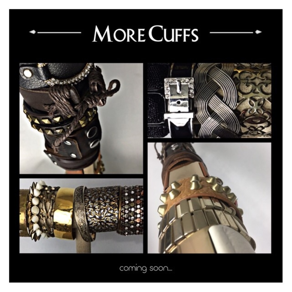 Braided Metal Cuff - Dark gunmetal grey - Picture 3 of 3