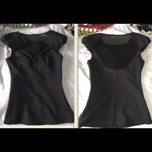 Forever 21 Small black Mesh Sweetheart Blouse