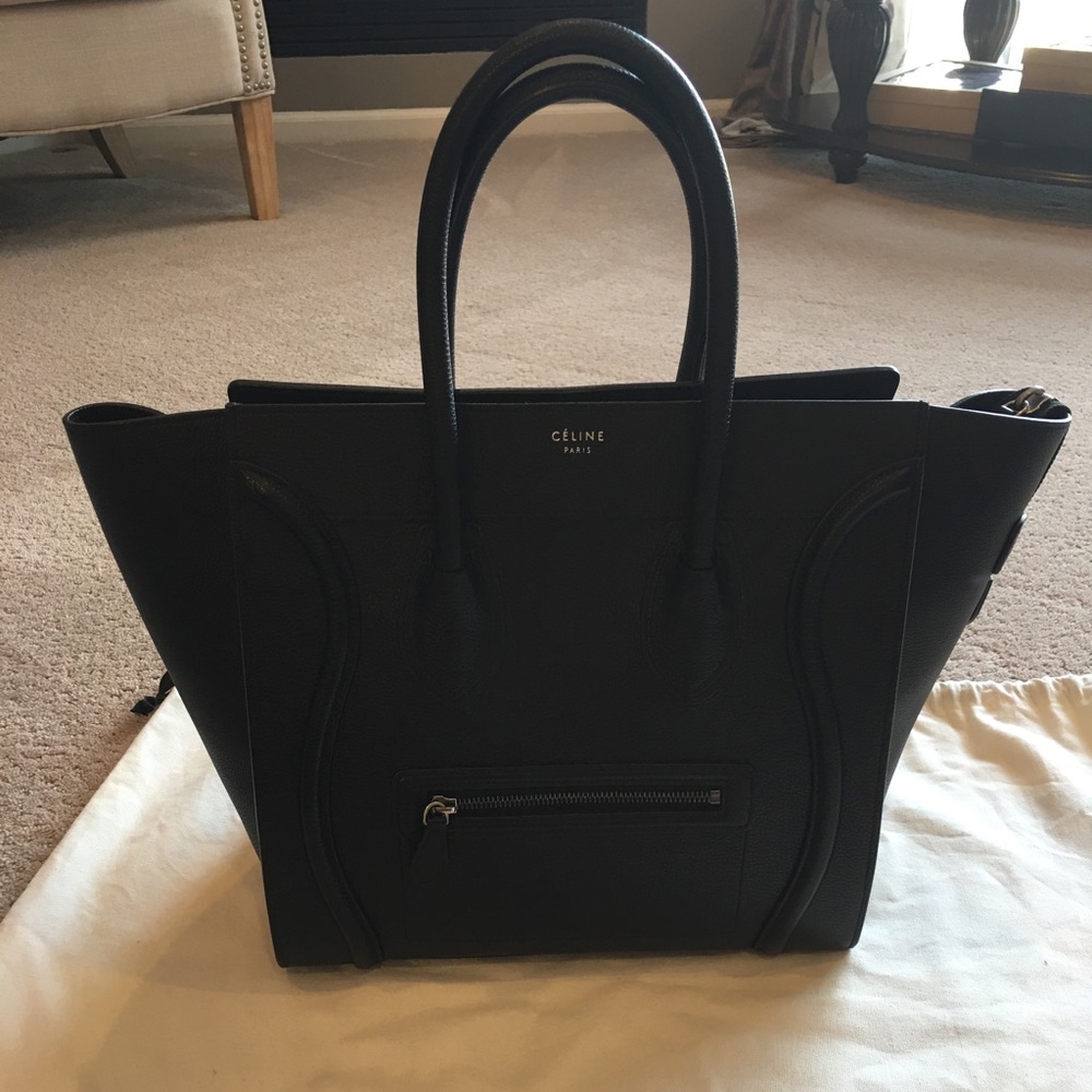 Celine Authentic Mini Luggage. Pebbled Black