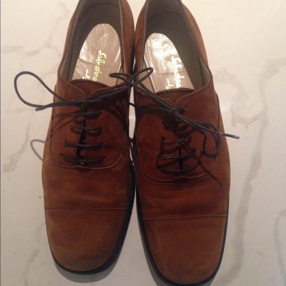 Vintage Salvatore Ferragamo Suede Lace up