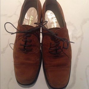 Vintage Salvatore Ferragamo Suede Lace up