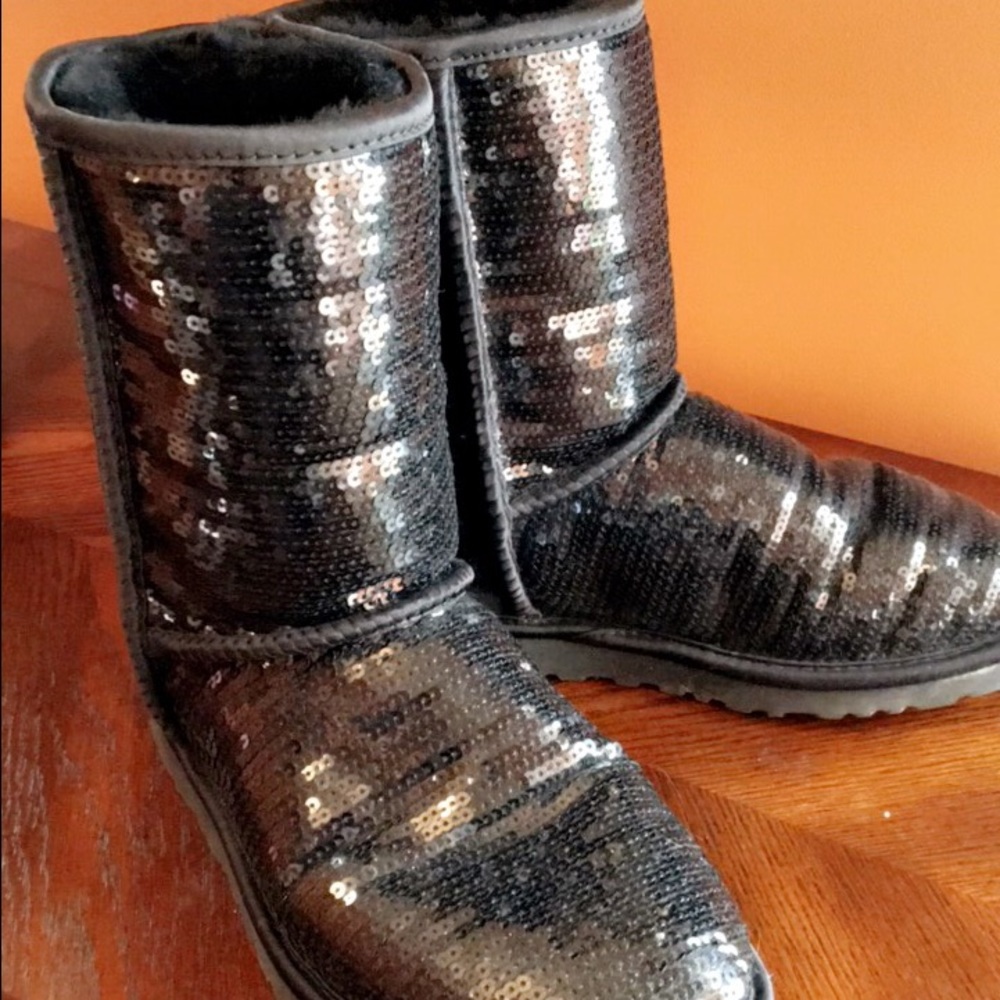 Black Sparkly Ugg Boots - image 2