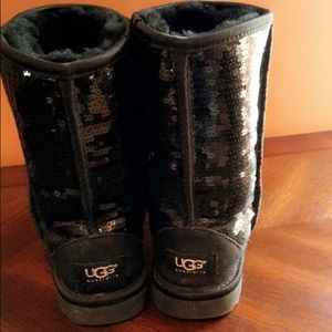 Black sparkly Ugg boots