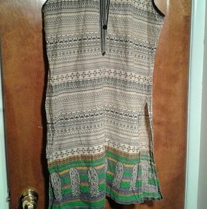 Ethnic Print Tunic Sleeveless L-XL Womens Boho