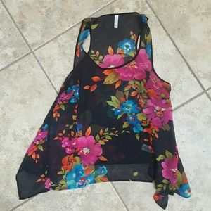 Sheer floral blouse