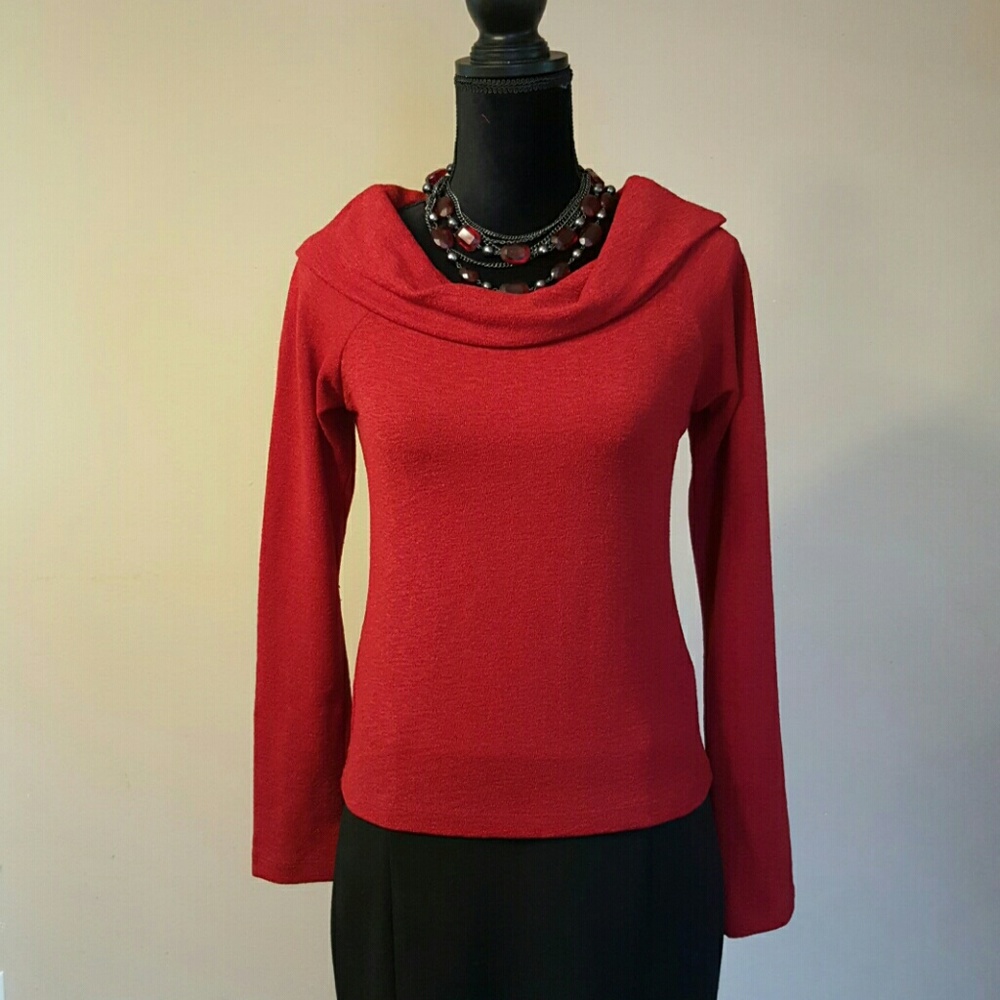Red Cowl Neck Sweater