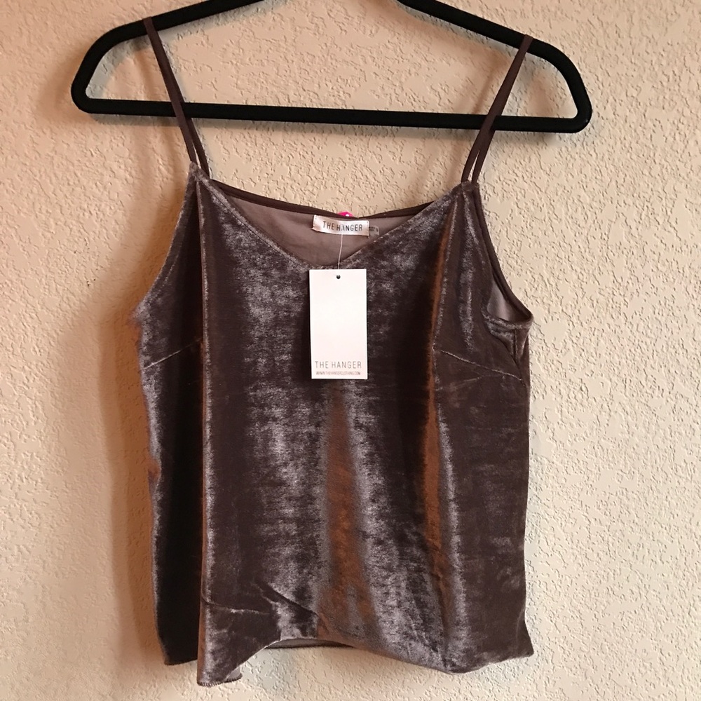 Velvety Velour Taupe Tank Top