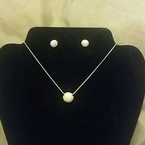 Snowball necklace/earring set