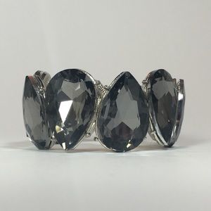 🛩Bentley Bracelet - Silver with Grey Crystals