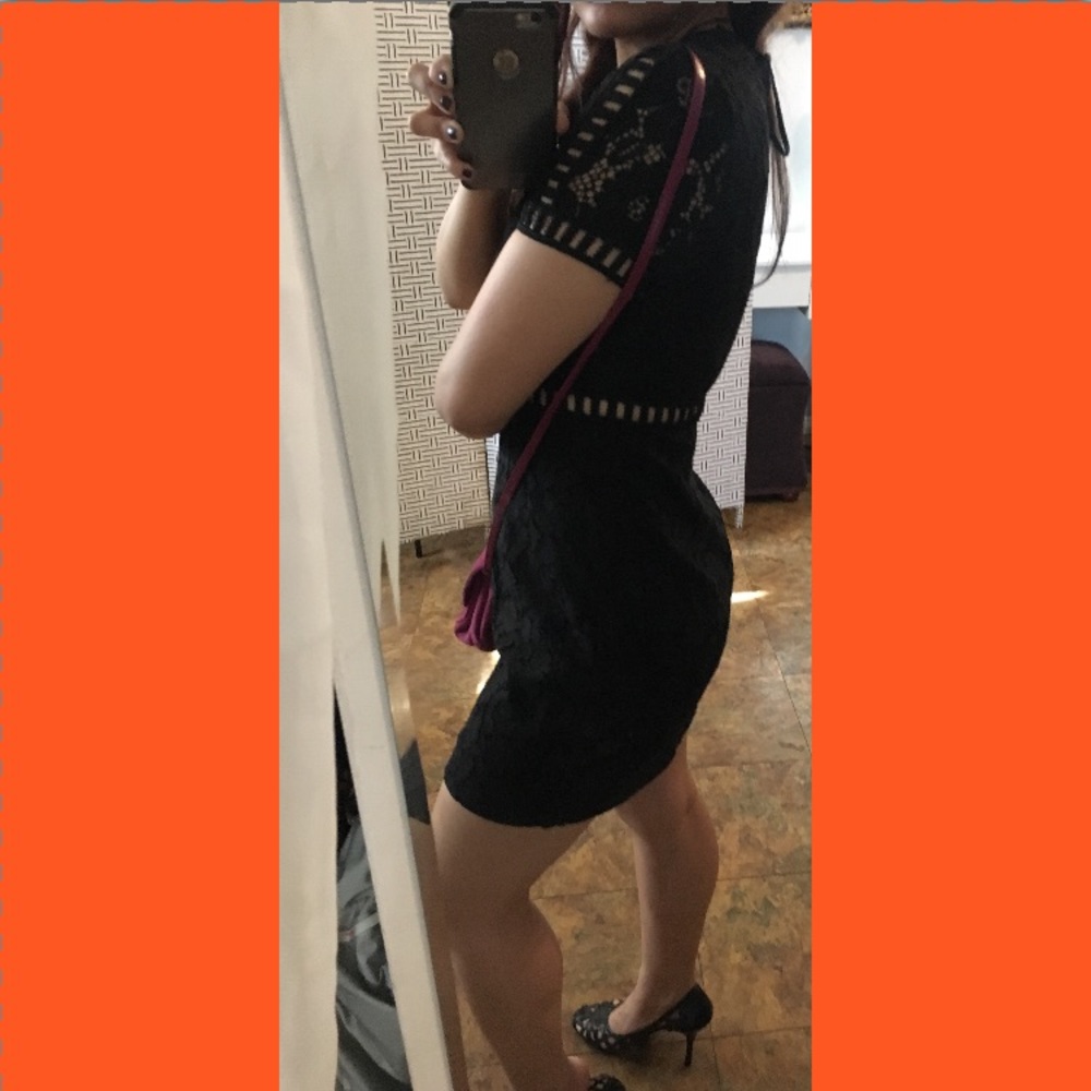 NWT Black lace eyelet medium little black dress