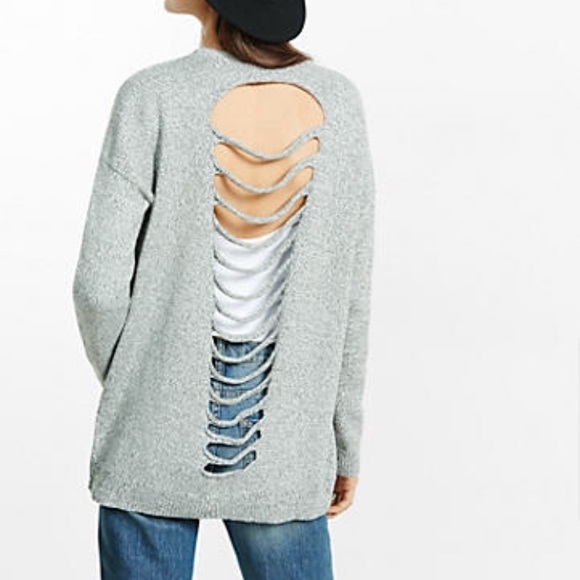 Express Slash back cardigan sweater. Black xsmall - Picture 2 of 3