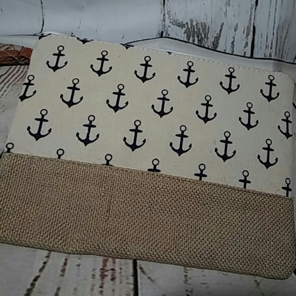 Anchor canvas hemp wristlet