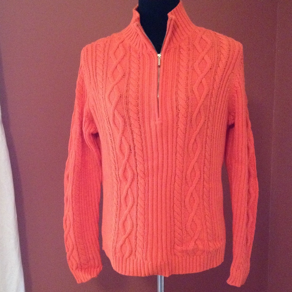 Orange 1/4 zip sweater