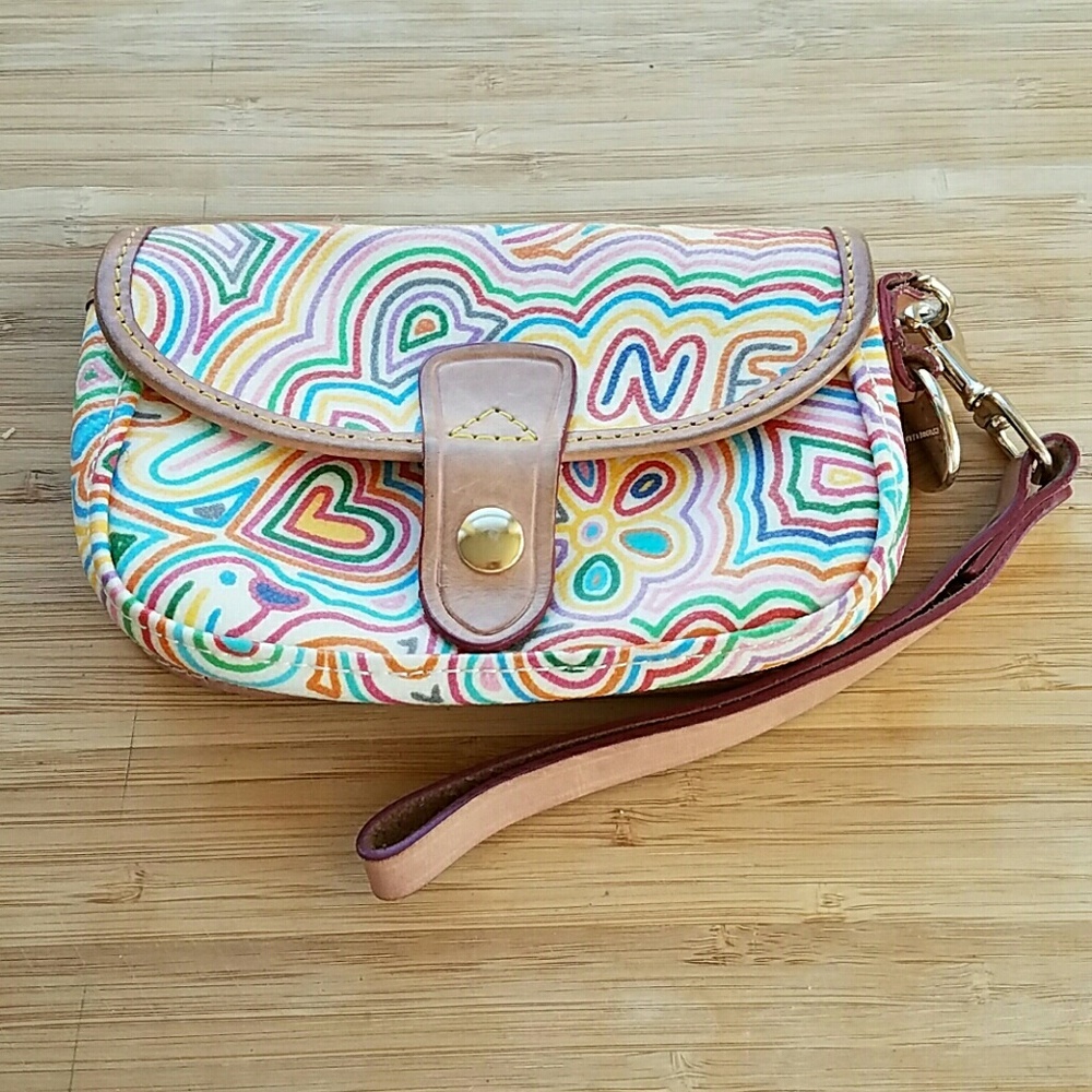 Dooney and Burke Canvas and Leather Wristlet