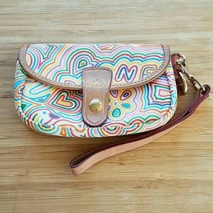 Dooney and Burke Canvas and Leather Wristlet