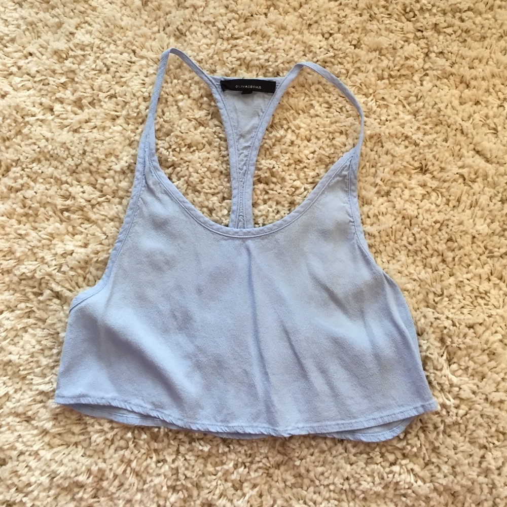 Razorback baby blue crop top