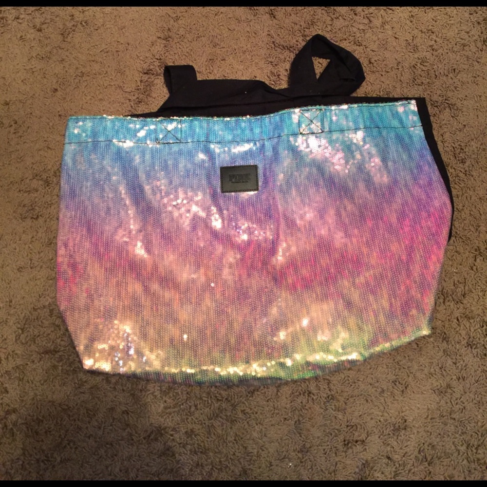 Victoria's Secret Pink rainbow sequin bag