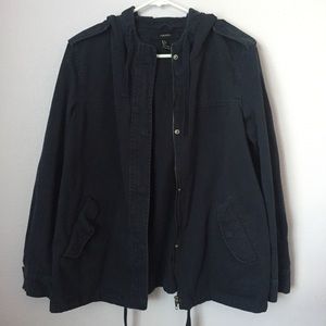 Light Weight Navy Utility Jacket w/ hood