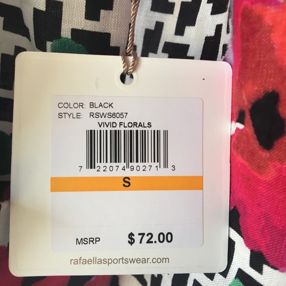 Rafaella vivid florals white black tunic blouse - Picture 4 of 4