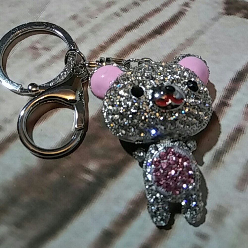 Crystal bear keychain
