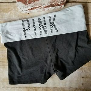 PINK VICTORIA'S SECRET YOGA SHORTS SIZE LARGE