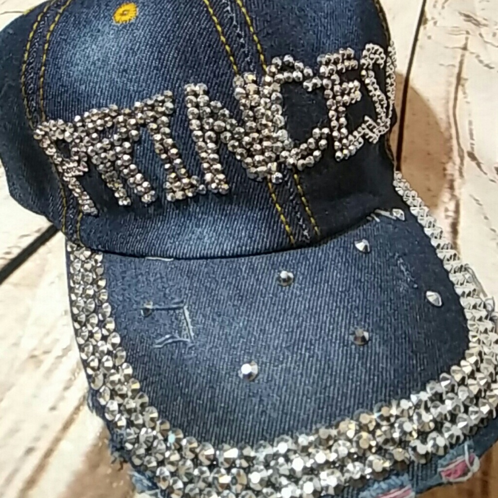 Crystal princess denim cap