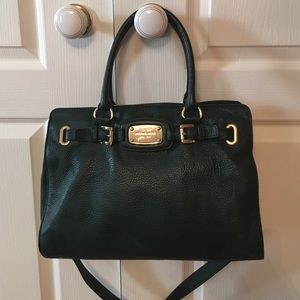 Green Michael Kors satchel. Shoulder + long strap