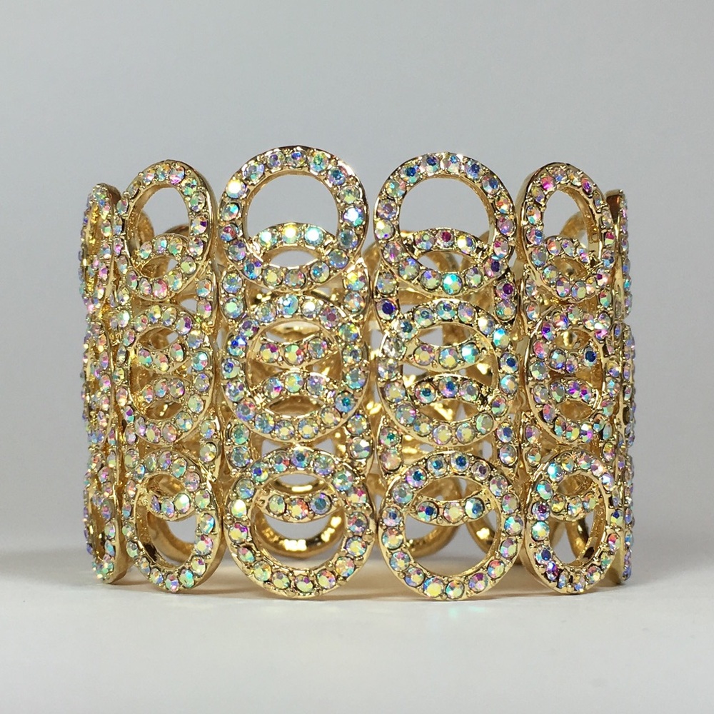 🍹Brentwood Bracelet - Gold and AB Aurora Borealis