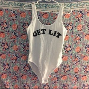 VS Pink GET LIT scoopneck onsie