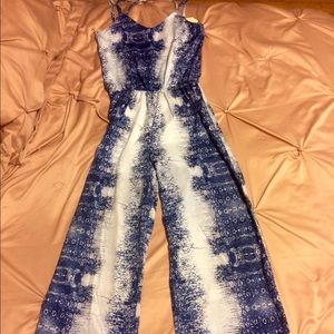 Jumpsuit- blue and white