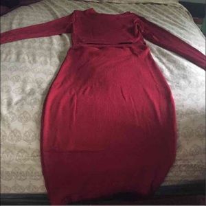 2 Piece Long Sleeve Crop shirt w/ pencil skirt