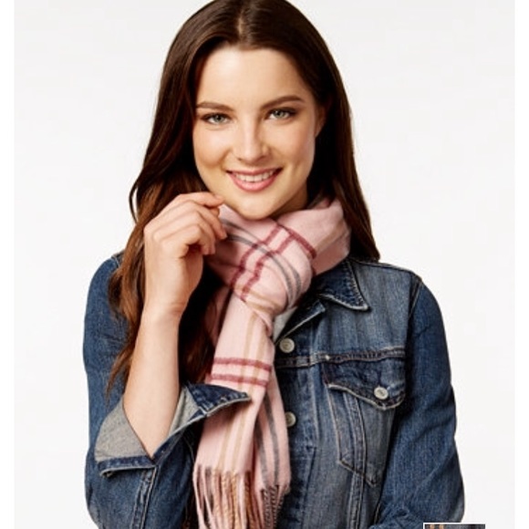 Cejon Accessories - Cejon Light Pink Plaid Scarf