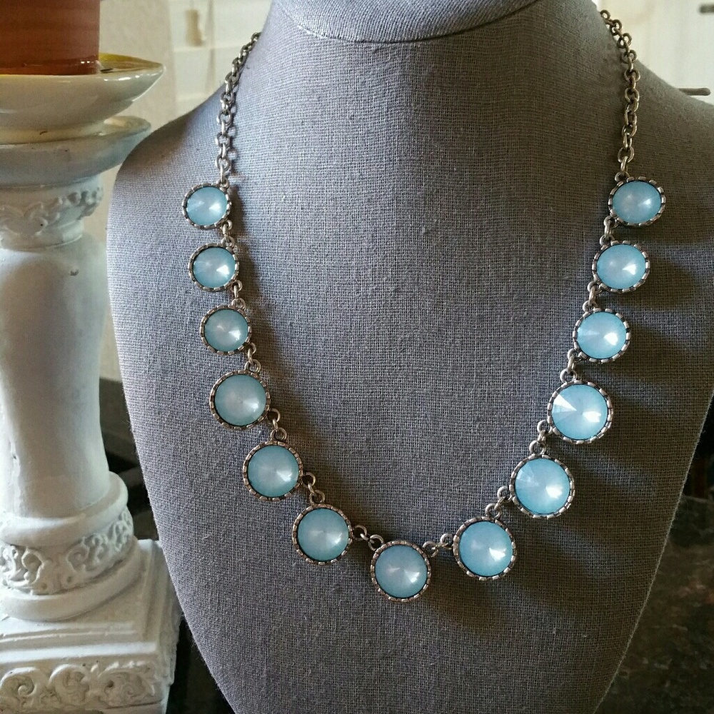 Cool blue Necklace  10 inch drop