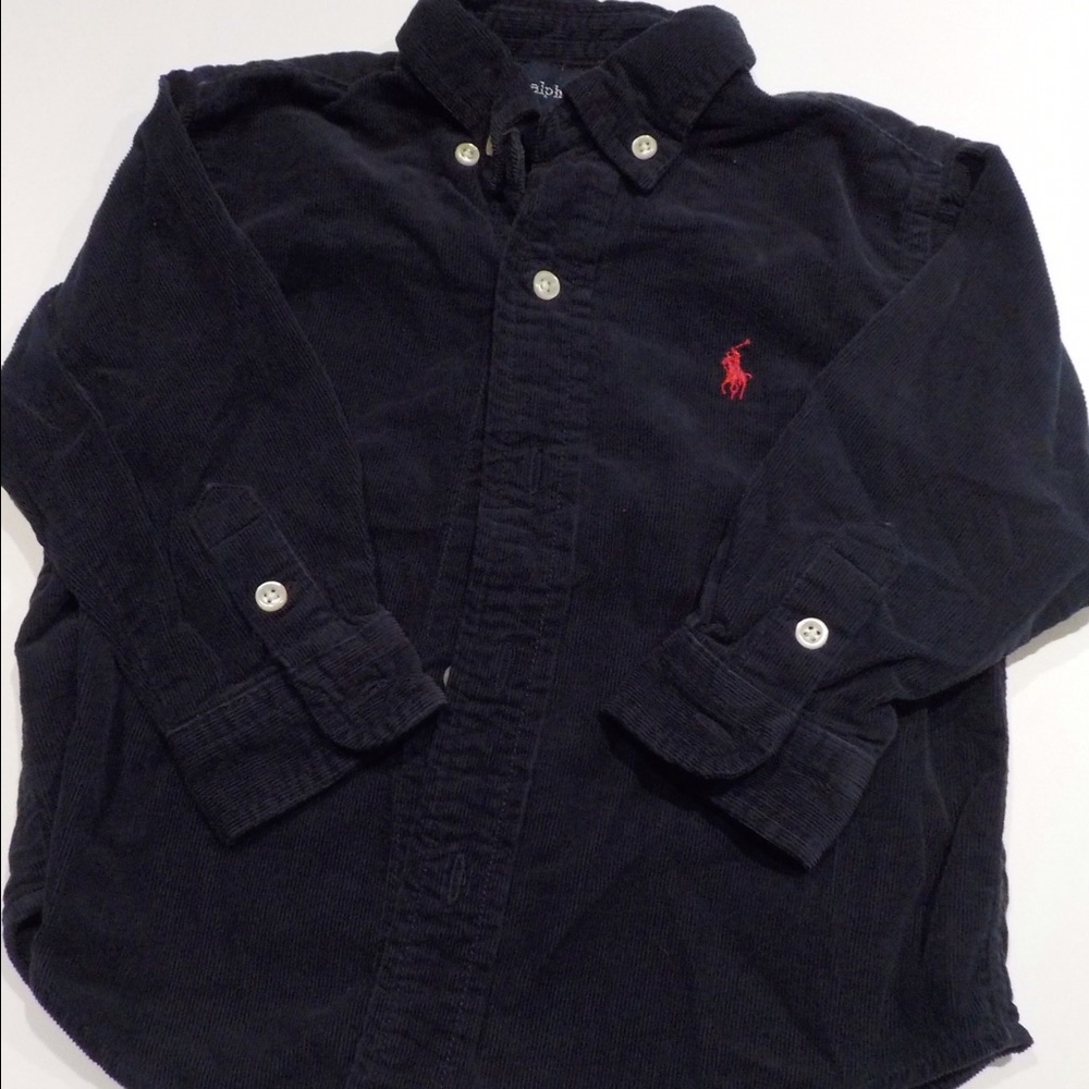 Baby Boy 24m RL Navy Blue Corduroy Button Down