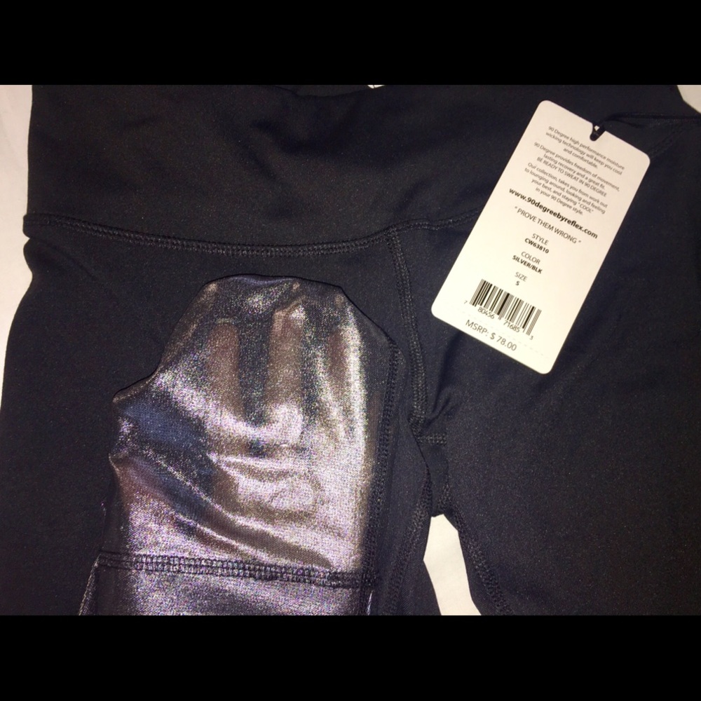 Black and shimmery leggings
