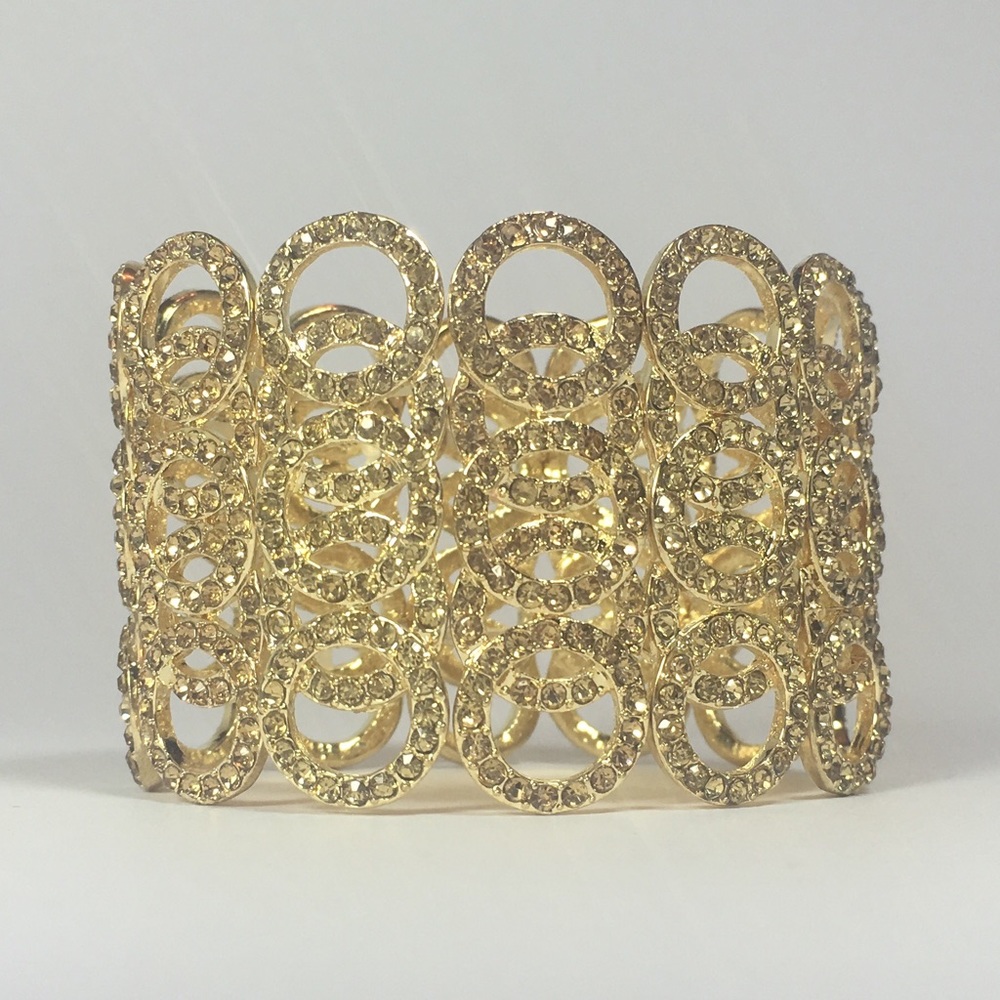 🎷Brentwood Bracelet - Gold with Gold Crystals