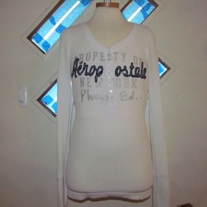 Aeropostale White Long-Sleeved shirt