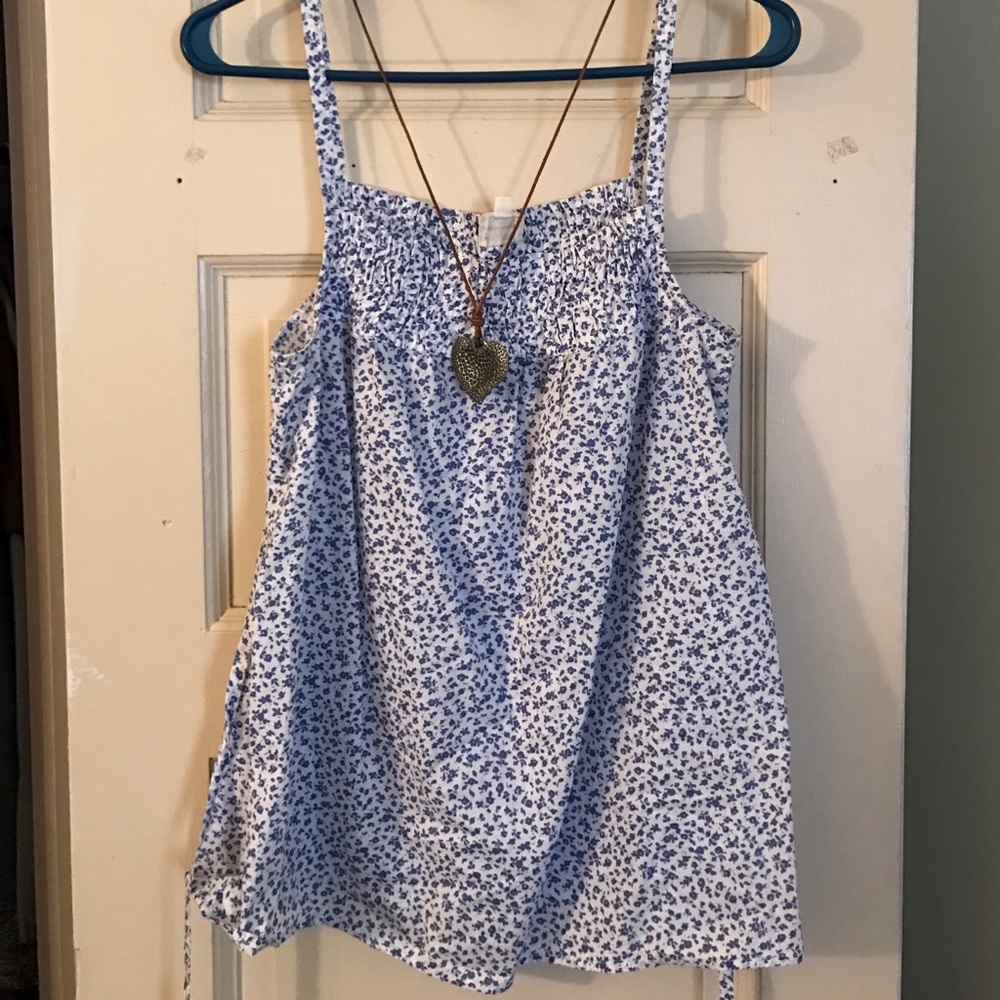 Blue peasant top