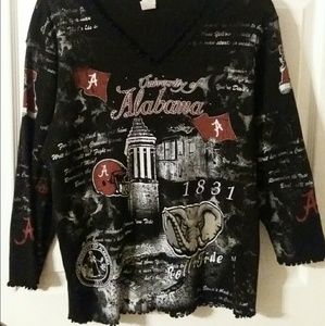 University of Alabama Women's Black Top with Bling