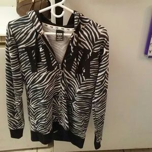 RARE PINK Zebra zip hoodie