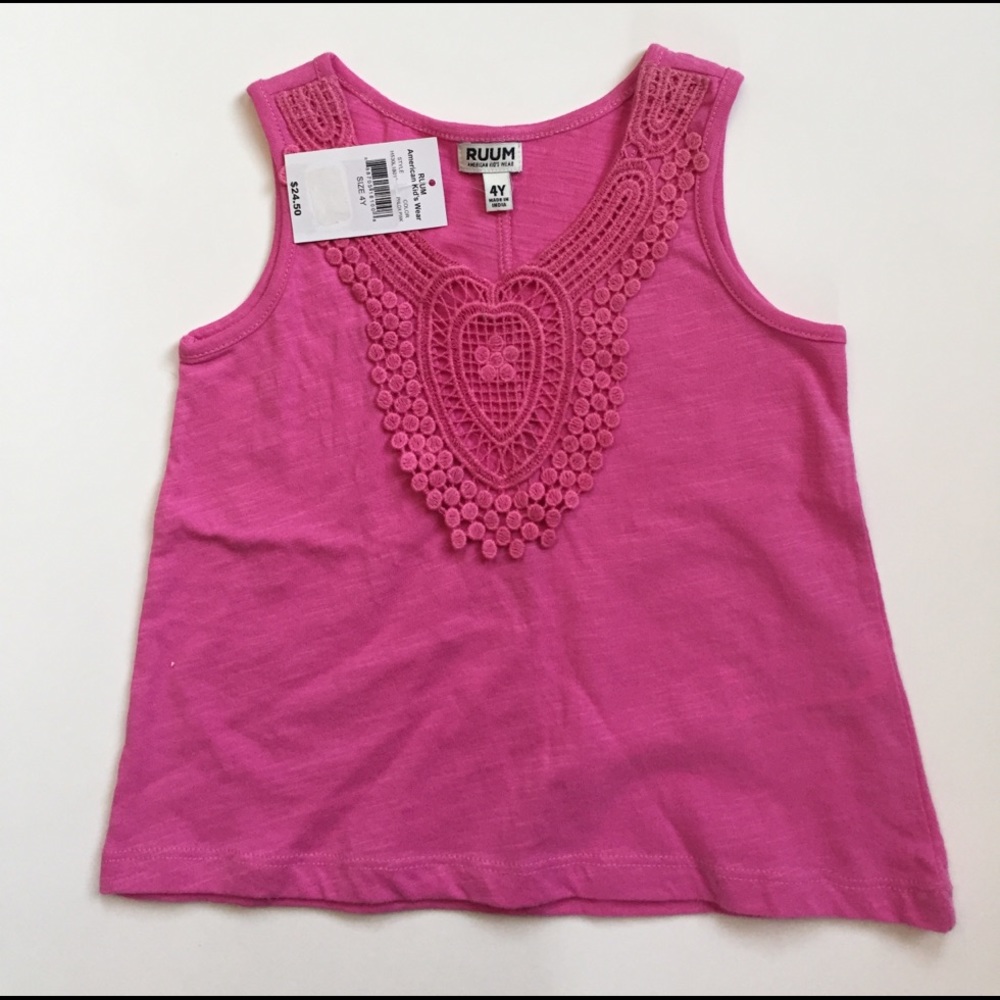 New with tags Girls crochet design top by RUUM