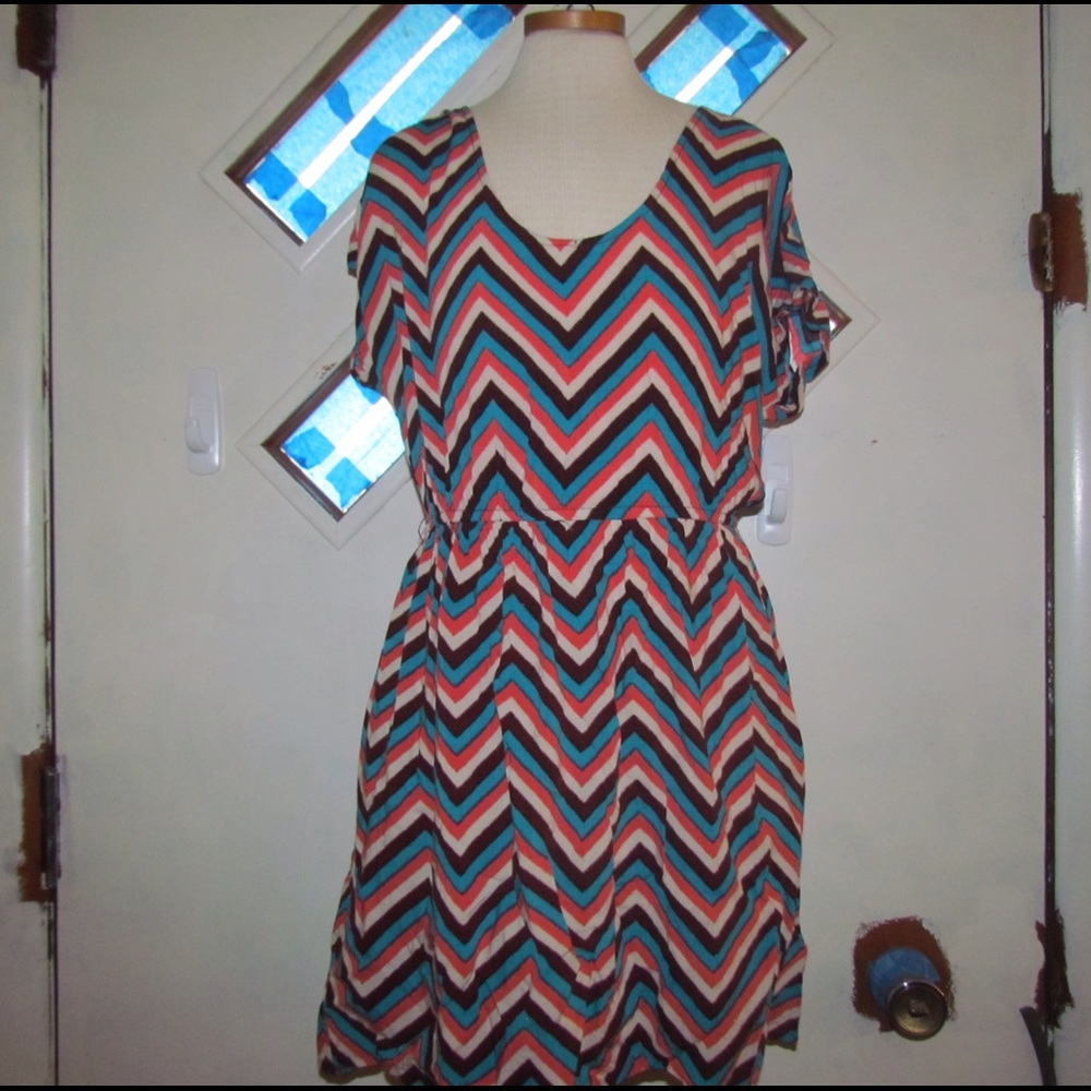 Mossimo Chevron Dress Crochet Lace Back