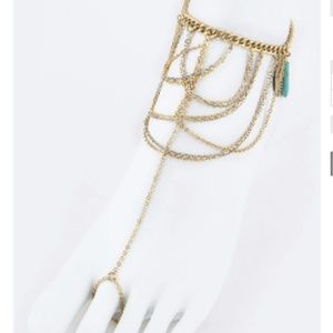 Metal leaf barefoot sandal