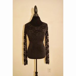 Black lace crop top