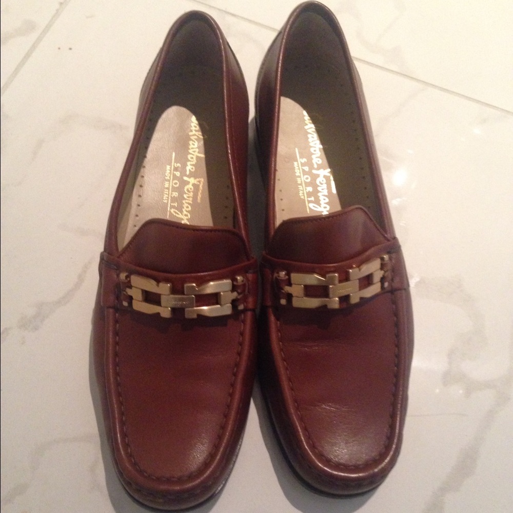 Vintage Salvatore Ferragamo Womens Leather Loafers