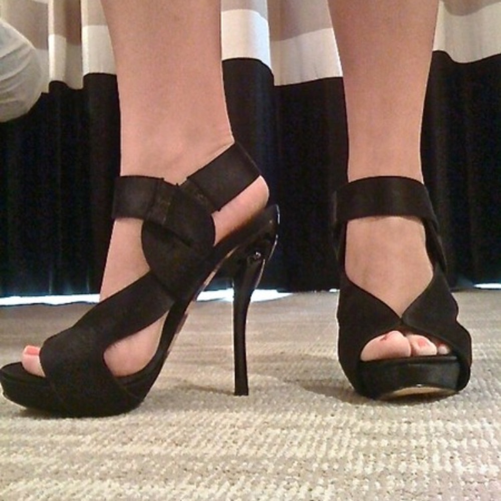 Georgina Goodman Black Satin Nancy Heels