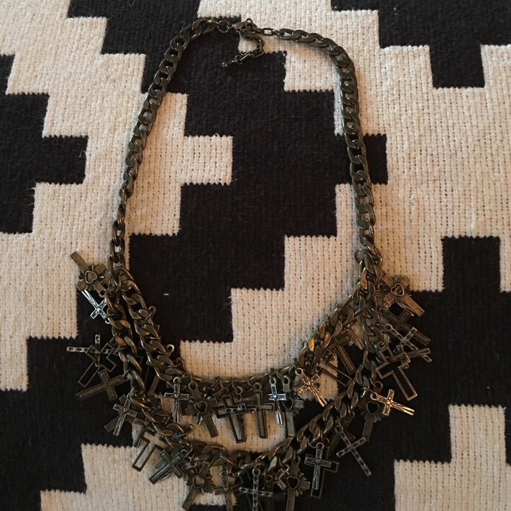 Funky cross necklace