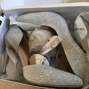 Silver heels size 8.5 never worn